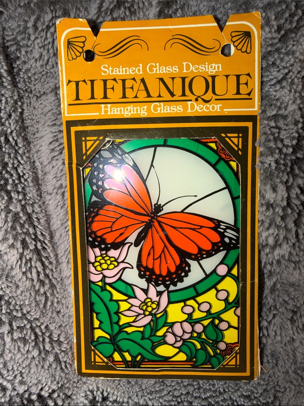 Vintage Butterfly Stained Glass Hanging Decor~Brand New in Original packaging! 🧡